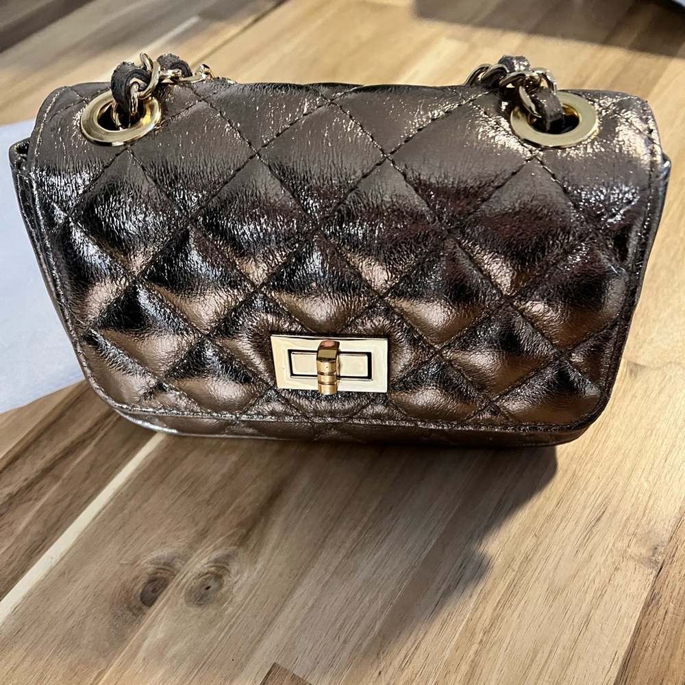Borse in Pelle gold leather bag